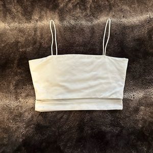 White Cropped Tank Top